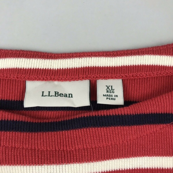 LL Bean French Sailors Shirt Striped Boat Neck XL - Picture 2 of 6